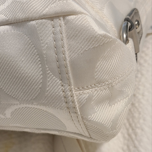 Coach Kyra Signature Messenger Bag White and Silver - Picture 3 of 15